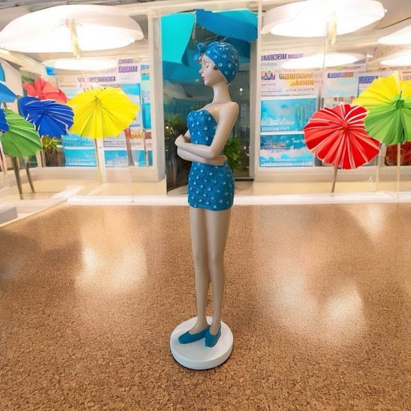 Chic Blue Polka Dot Swimsuit Display - Picture 3 of 8